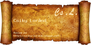 Csiky Loránd névjegykártya